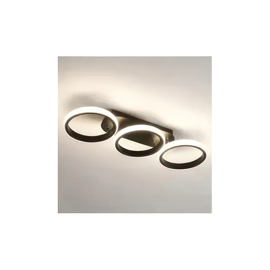 Luminária de teto LED dimável LED/30W/230V 3000-6500K preta Wi-Fi Tuya + controlo remoto