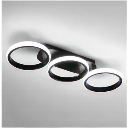 Luminária de teto LED dimável LED/30W/230V 3000-6500K preta Wi-Fi Tuya + controlo remoto