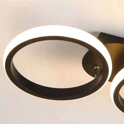 Luminária de teto LED dimável LED/30W/230V 3000-6500K preta Wi-Fi Tuya + controlo remoto