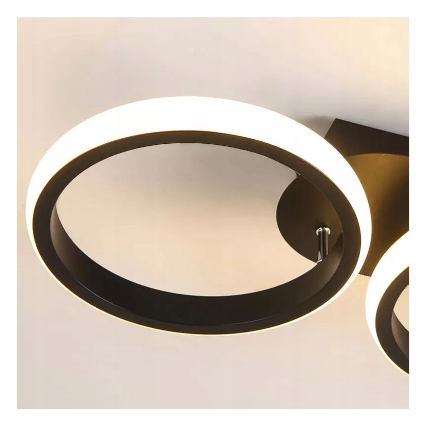 Luminária de teto LED dimável LED/30W/230V 3000-6500K preta Wi-Fi Tuya + controlo remoto