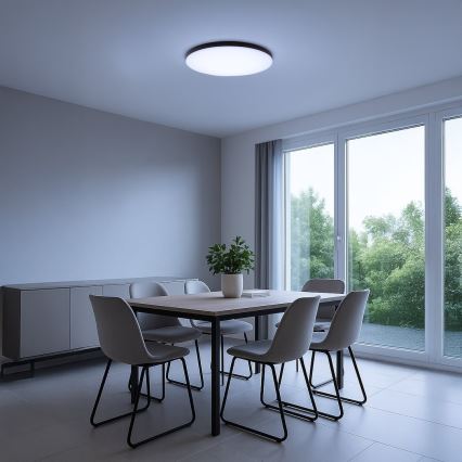 Plafon LED dimerizável SIENA LED/80W/230V 3000-6000K Ø 75 cm preto + controlo remoto