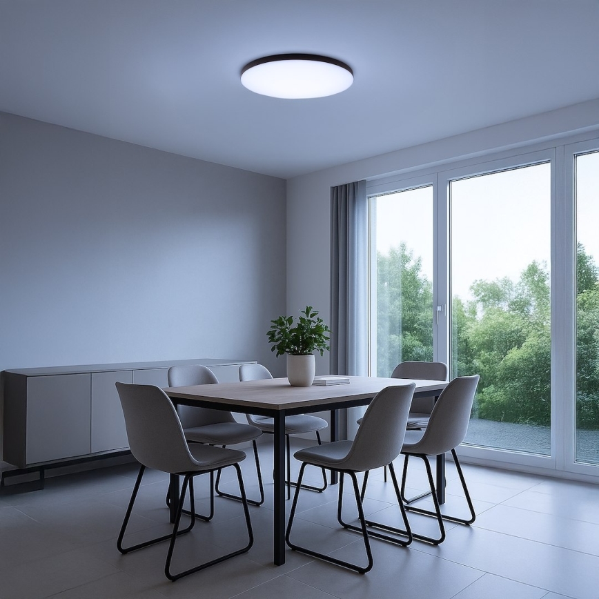 Plafon LED dimerizável SIENA LED/80W/230V 3000-6000K Ø 75 cm preto + controlo remoto