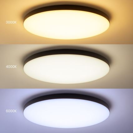 Plafon LED dimerizável SIENA LED/80W/230V 3000-6000K Ø 75 cm preto + controlo remoto