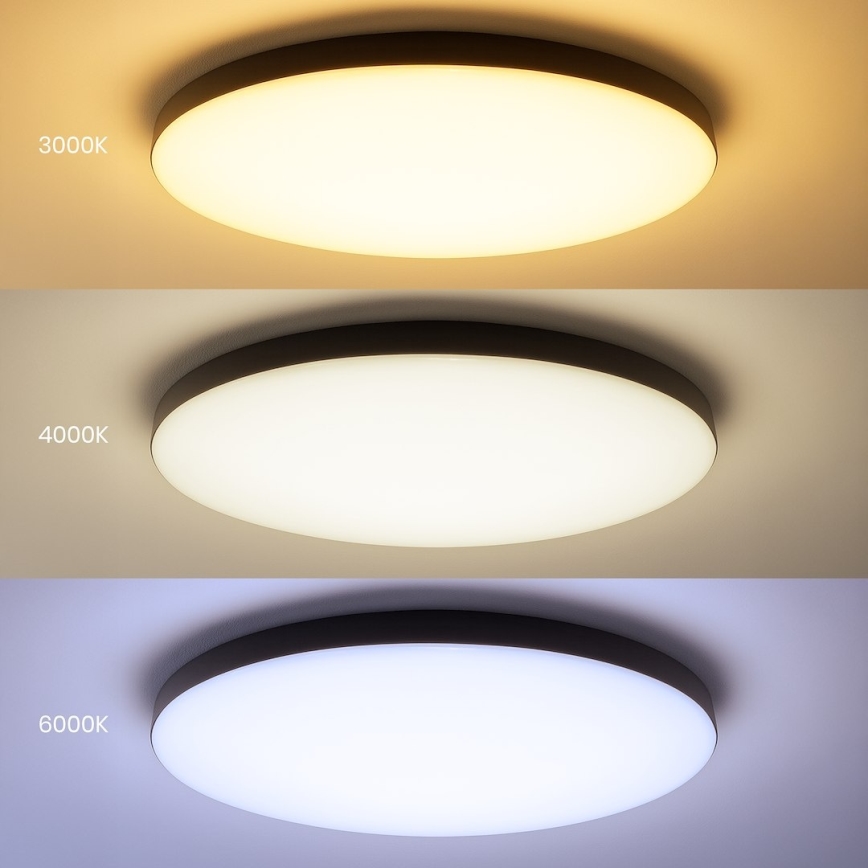 Plafon LED dimerizável SIENA LED/80W/230V 3000-6000K Ø 75 cm preto + controlo remoto