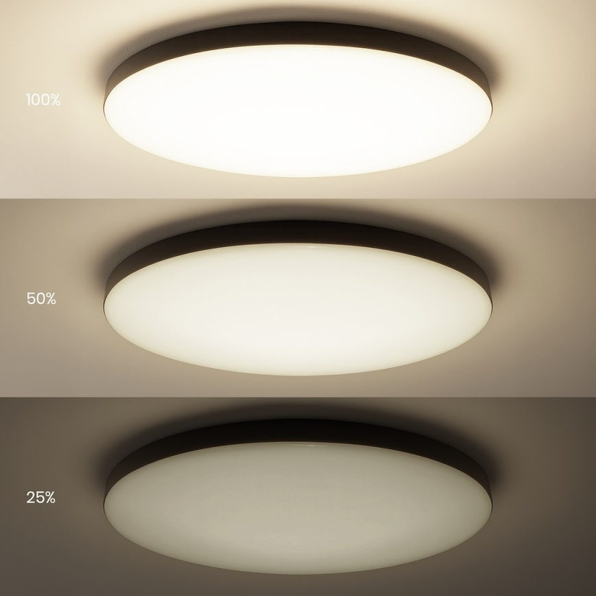 Plafon LED dimerizável SIENA LED/80W/230V 3000-6000K Ø 75 cm preto + controlo remoto