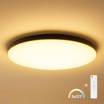 Plafon LED dimerizável SIENA LED/80W/230V 3000-6000K Ø 75 cm preto + controlo remoto