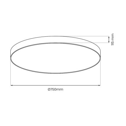 Plafon LED dimerizável SIENA LED/80W/230V 3000-6000K Ø 75 cm preto + controlo remoto
