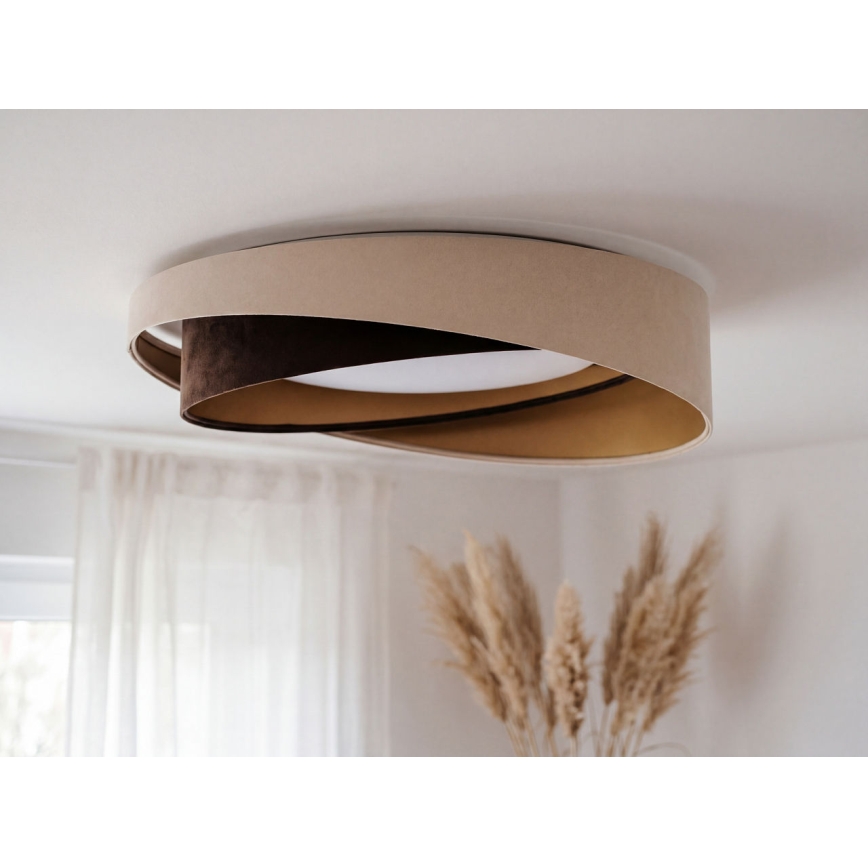 LED Plafon de tecto dimerizável SMART GALAXY MODERN LED/24W/230V 3000-6500K Ø 55 cm bege/castanho/dourado + controlo remoto