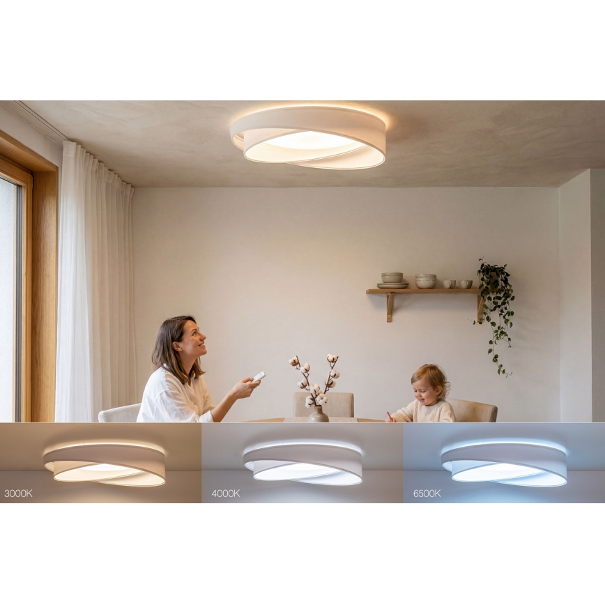 Candeeiro de tecto LED dimerizável SMART GALAXY MODERN LED/24W/230V 3000-6500K Ø 55 cm branco + comando à distância
