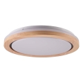 Candeeiro de tecto LED em carvalho para casa de banho, 24W/230V, Ø 39 cm, IP44
