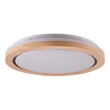 Candeeiro de tecto LED em carvalho para casa de banho, 24W/230V, Ø 39 cm, IP44