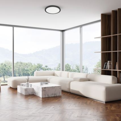 Candeeiro de tecto LED EVORA LED/24W/230V 3000/4000/6000K Ø 30 cm preto