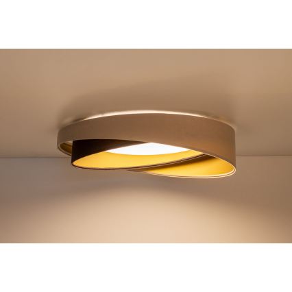 Candeeiro de tecto LED GALAXY MODERN LED/24W/230V diâmetro 55 cm bege/castanho/dourado