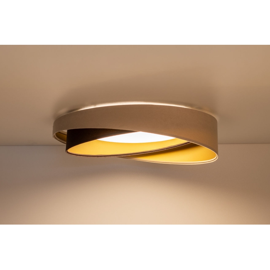 Candeeiro de tecto LED GALAXY MODERN LED/24W/230V diâmetro 55 cm bege/castanho/dourado