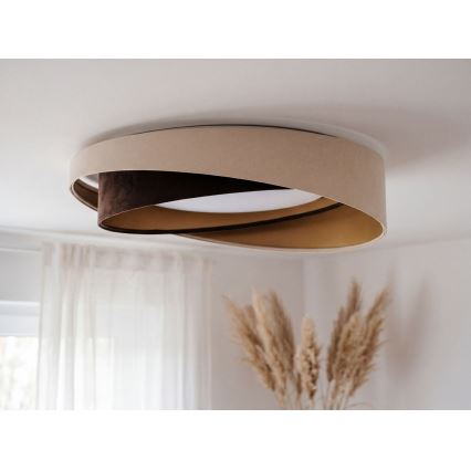 Candeeiro de tecto LED GALAXY MODERN LED/24W/230V diâmetro 55 cm bege/castanho/dourado