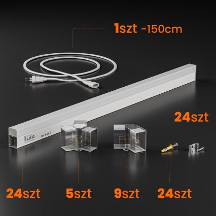 Candeeiro de tecto LED HEXAGON LED/128W/85-265V 6000K 248x97 cm CRI 90 IP54 branco