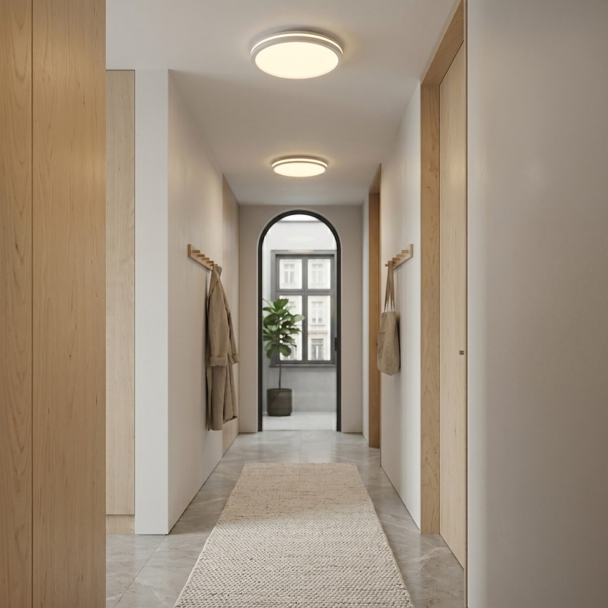 Candeeiro de tecto LED HUGO LED/12/18/24W/230V 3000/4000/6500K Ø 30 cm IP54 branco