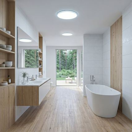 Candeeiro de tecto LED HUGO LED/16/24/32W/230V 3000/4000/6500K Ø 37 cm IP54 branco