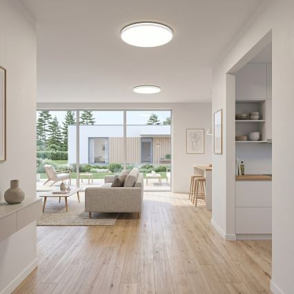 Candeeiro de tecto LED HUGO LED/16/24/32W/230V 3000/4000/6500K Ø 37 cm IP54 branco