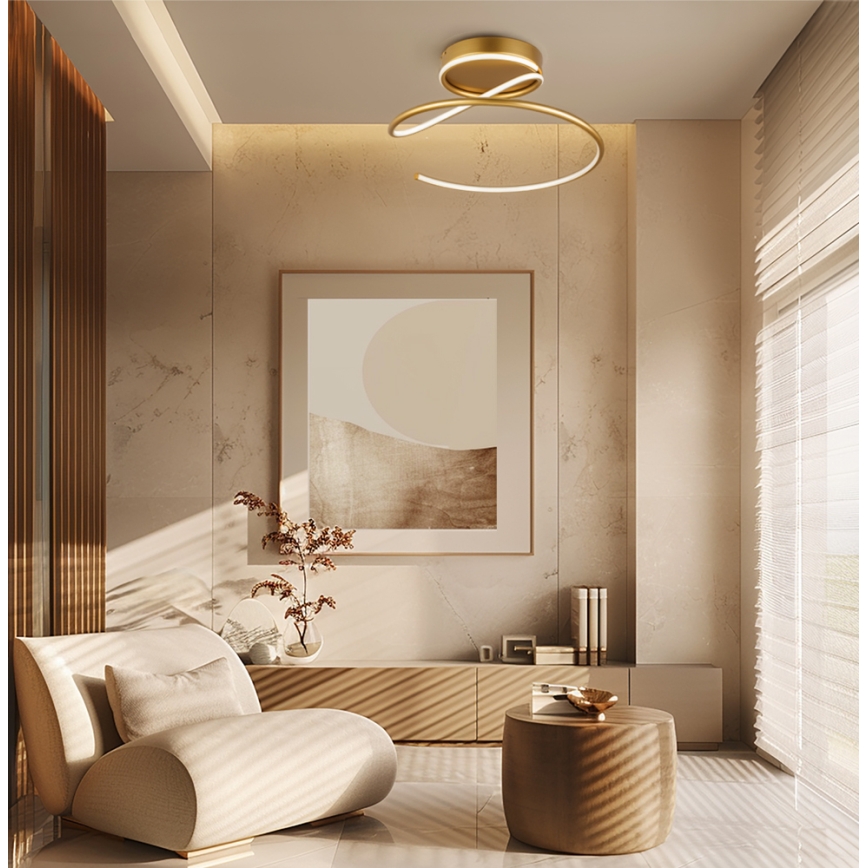 Candeeiro de tecto LED JILL LED/27W/230V Ø 50 cm dourado