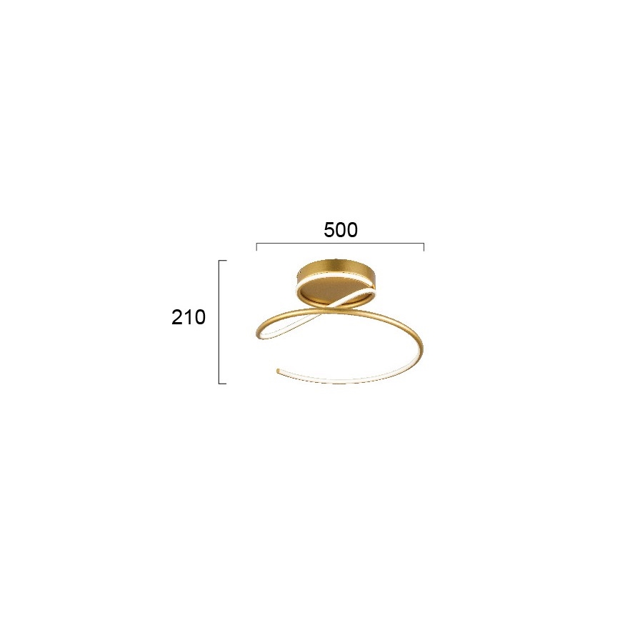 Candeeiro de tecto LED JILL LED/27W/230V Ø 50 cm dourado