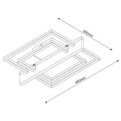 Candeeiro de tecto LED LARYSA LED/23W/230V 35x45 pinho