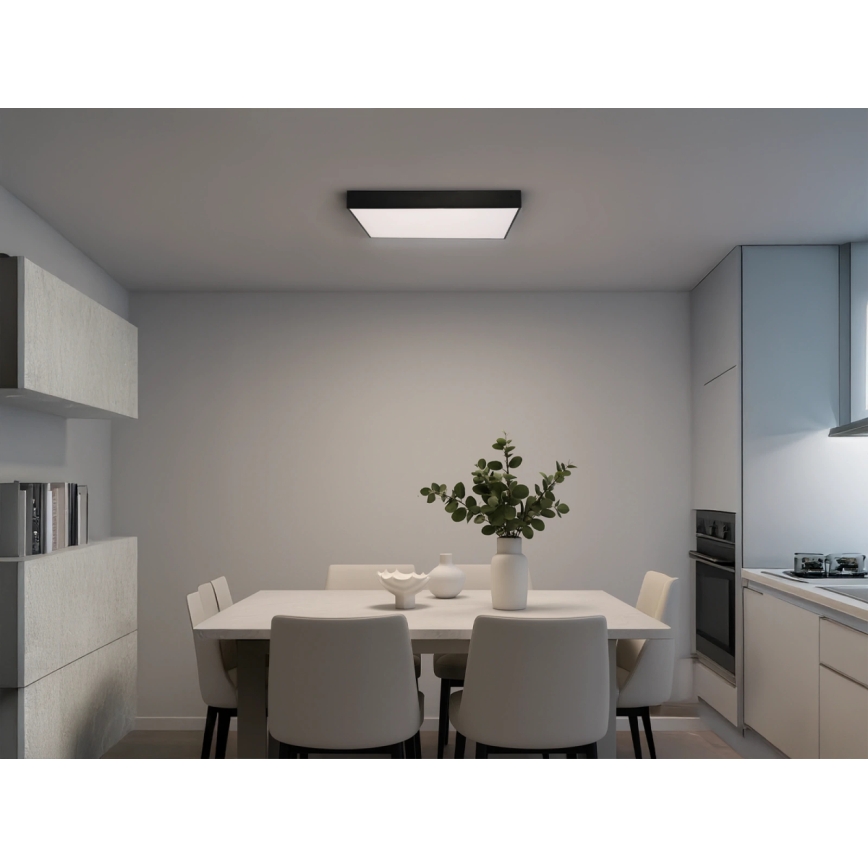 Candeeiro de tecto LED LED/215W/230V 3000/4000/6500K 80x80 cm preto