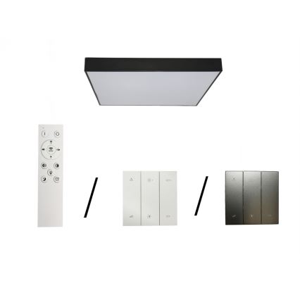 Candeeiro de tecto LED LED/215W/230V 3000/4000/6500K 80x80 cm preto