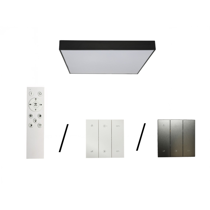 Candeeiro de tecto LED LED/215W/230V 3000/4000/6500K 80x80 cm preto