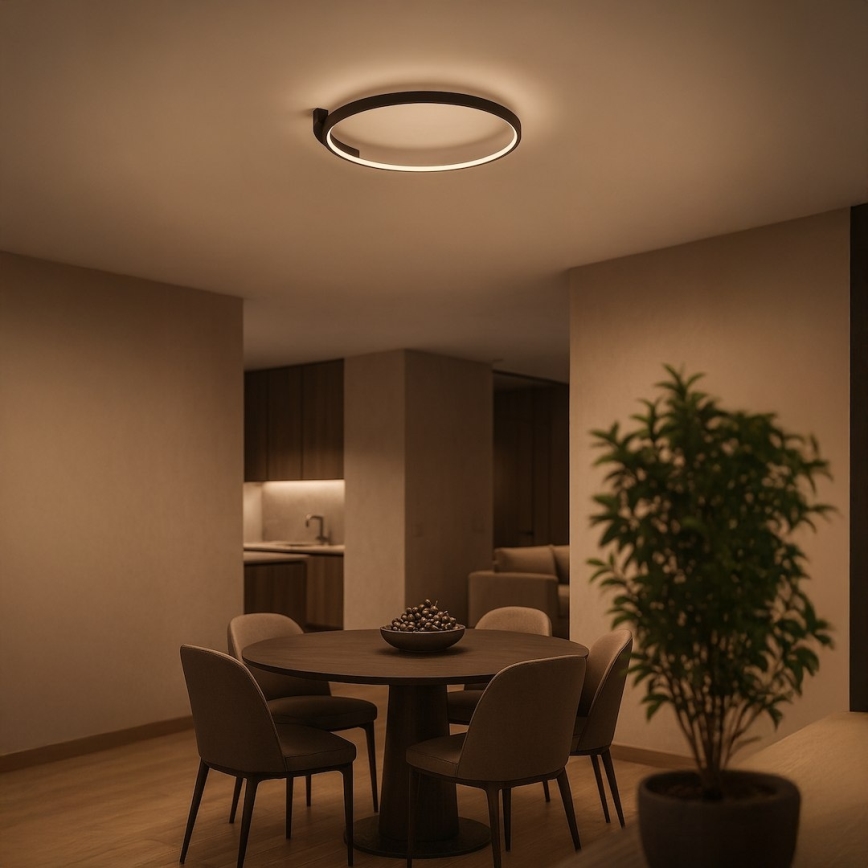 Candeeiro de tecto LED LUNA LED/18W/230V Ø 42,5 cm preto