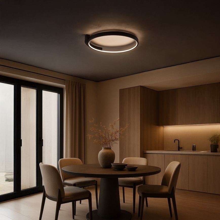 Candeeiro de tecto LED LUNA LED/18W/230V Ø 42,5 cm preto