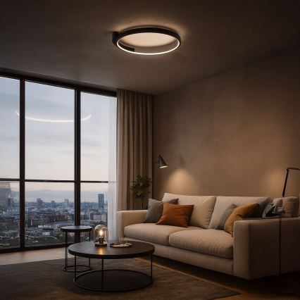 Candeeiro de tecto LED LUNA LED/18W/230V Ø 42,5 cm preto