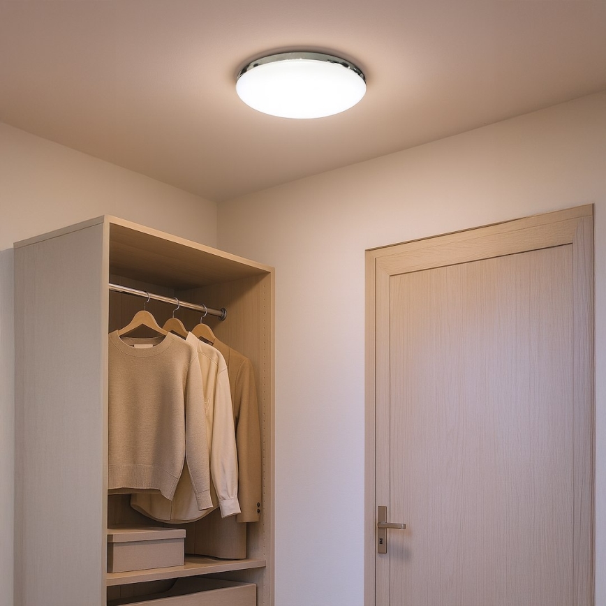 Candeeiro de tecto LED MAYA LED/10W/230V Ø 26 cm cromado brilhante