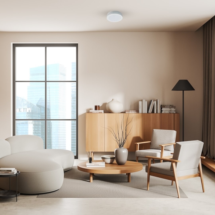 Candeeiro de tecto LED para casa de banho MARLON 12W/230V Ø 18 cm IP54 branco