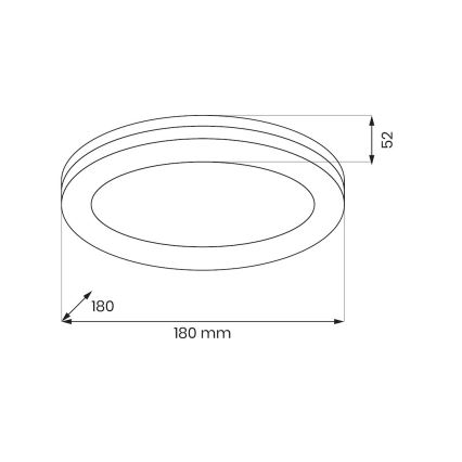 Candeeiro de tecto LED para casa de banho MARLON 12W/230V Ø 18 cm IP54 branco