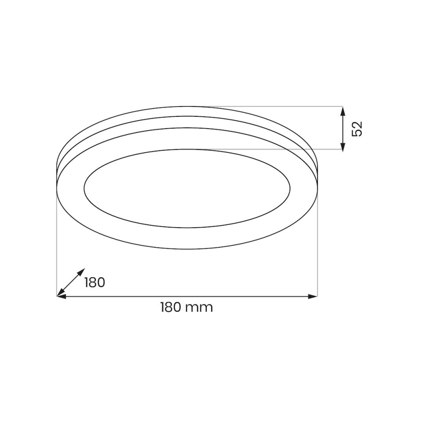 Candeeiro de tecto LED para casa de banho MARLON 12W/230V Ø 18 cm IP54 branco