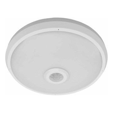 Candeeiro de tecto LED para exterior com detetor de movimento e de crepúsculo LED/16W/230V Ø 28,5 cm IP54 branco