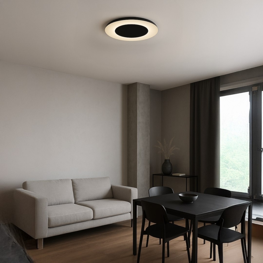 Candeeiro de tecto LED PIATTINO LED/30W/230V 3000/4000/6000K Ø 40 cm preto