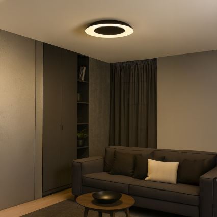 Candeeiro de tecto LED PIATTINO LED/30W/230V 3000/4000/6000K Ø 40 cm preto