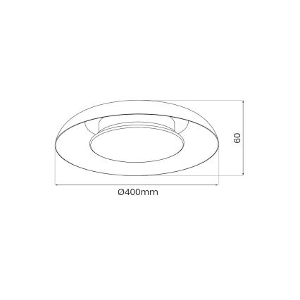 Candeeiro de tecto LED PIATTINO LED/30W/230V 3000/4000/6000K Ø 40 cm preto