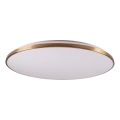 Candeeiro de tecto LED regulável KERN LED/100W/230V 3000/4000/6000K diâmetro 100 cm dourado + comando remoto