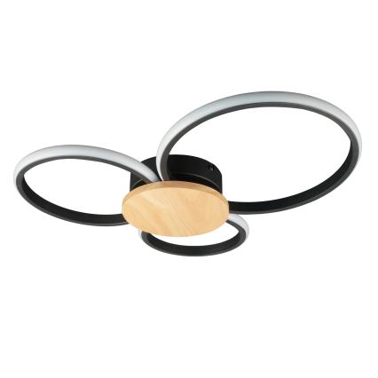 Candeeiro de tecto LED SABINA LED/38W/230V madeira de seringueira