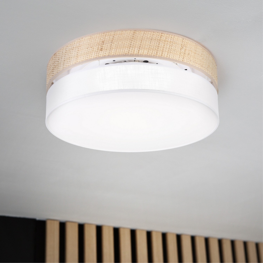 Candeeiro de Teto LED SIRJA BOHO LED/36W/230V 4000K Ø 45 cm bege/branco