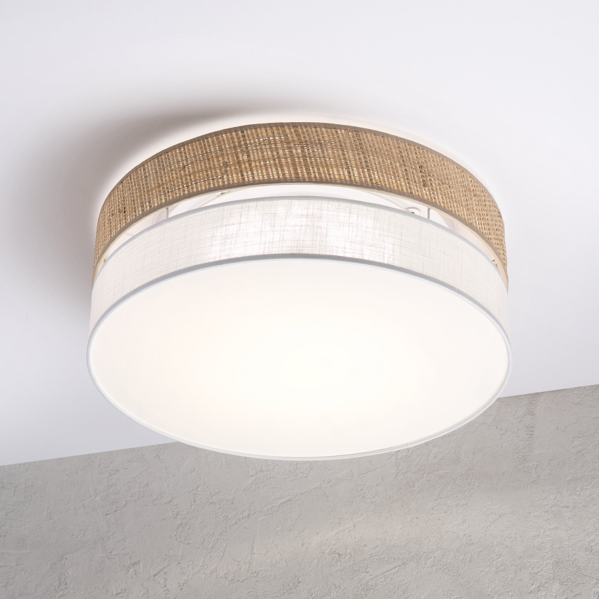 Candeeiro de Teto LED SIRJA BOHO LED/36W/230V 4000K Ø 45 cm bege/branco