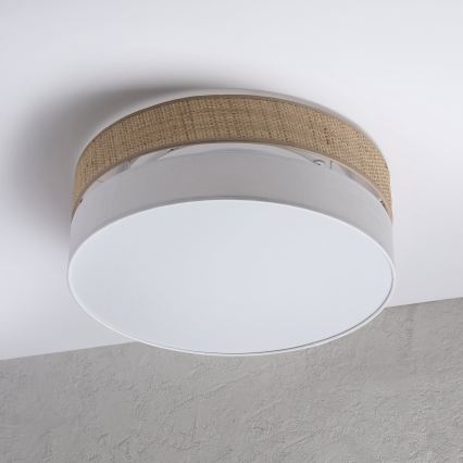 Candeeiro de Teto LED SIRJA BOHO LED/36W/230V 4000K Ø 45 cm bege/branco