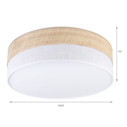 Plafon LED SIRJA BOHO LED/36W/230V 4000K Ø 45 cm bege/branco