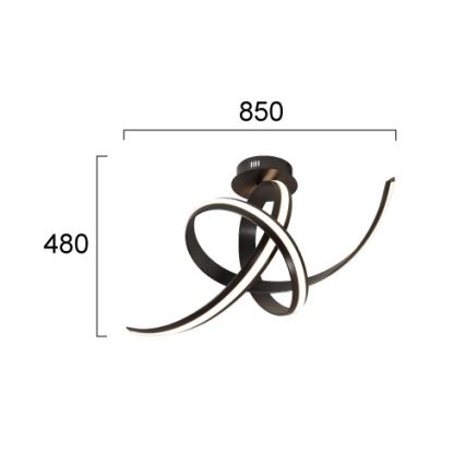 Candeeiro de tecto LED sobreposto AREZIA LED/41W/230V preto