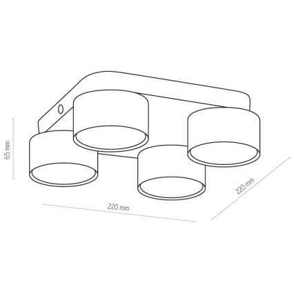 Candeeiro de tecto LED SPACE 4xGX53/15W/230V branco