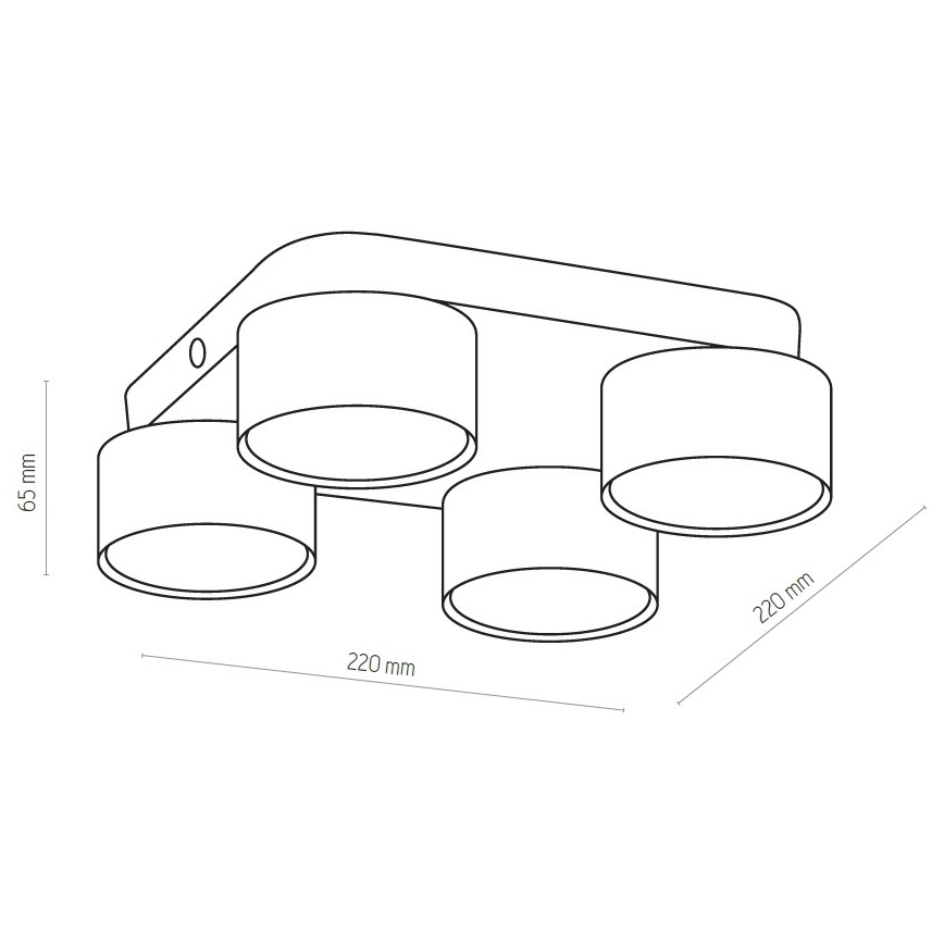 Candeeiro de tecto LED SPACE 4xGX53/15W/230V branco