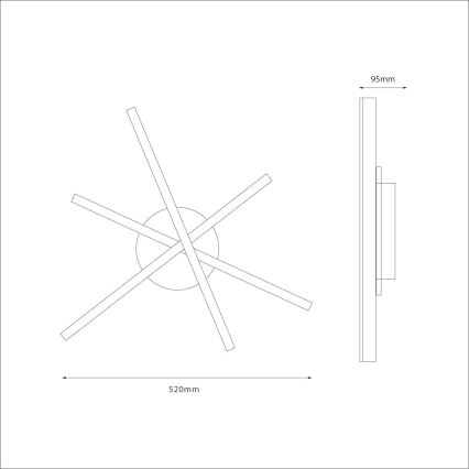 Candeeiro de tecto LED STICK LED/12W/230V preto